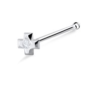 Stone Set Cross Bone Nose Stud NSKD-16